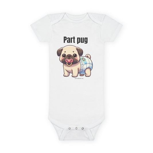 Adorable Part Pug Organic Baby Bodysuit | Cute Infant Onesie for Animal Lovers