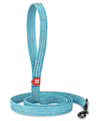 Blue Recycled Cotton Dog Leash 6 Ft Eco Friendly Collar for Small Dogs