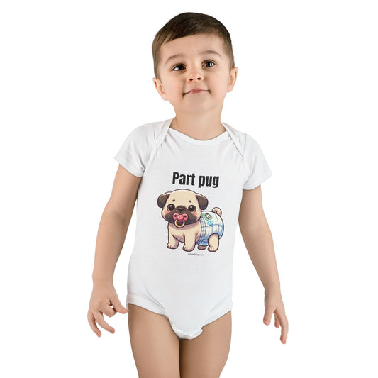 Adorable Part Pug Organic Baby Bodysuit | Cute Infant Onesie for Animal Lovers