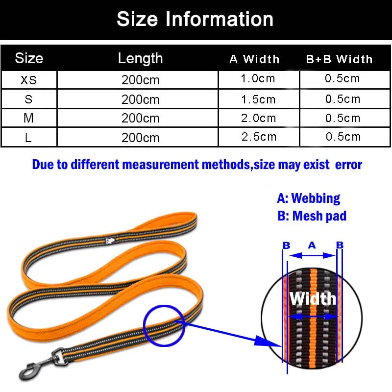 Reflective Double-Thick Dog Leash for Running & Training (Truelove)