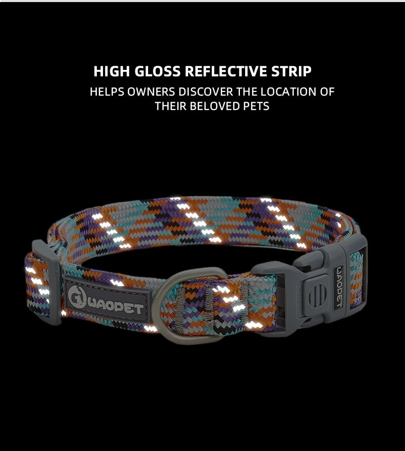 🐶 Adjustable Reflective Dog Collar – Durable & Breathable