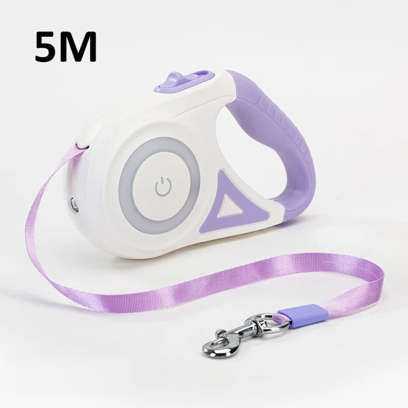 Glow in Style – Retractable LED Leash for Pets!