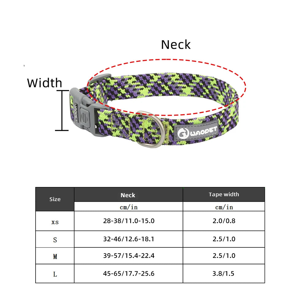 🐶 Adjustable Reflective Dog Collar – Durable & Breathable