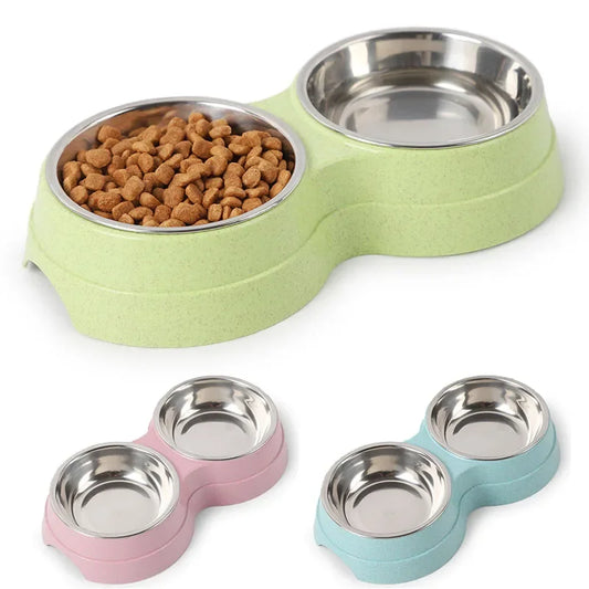 🐾 Double Pet Bowls – Food & Water in One!